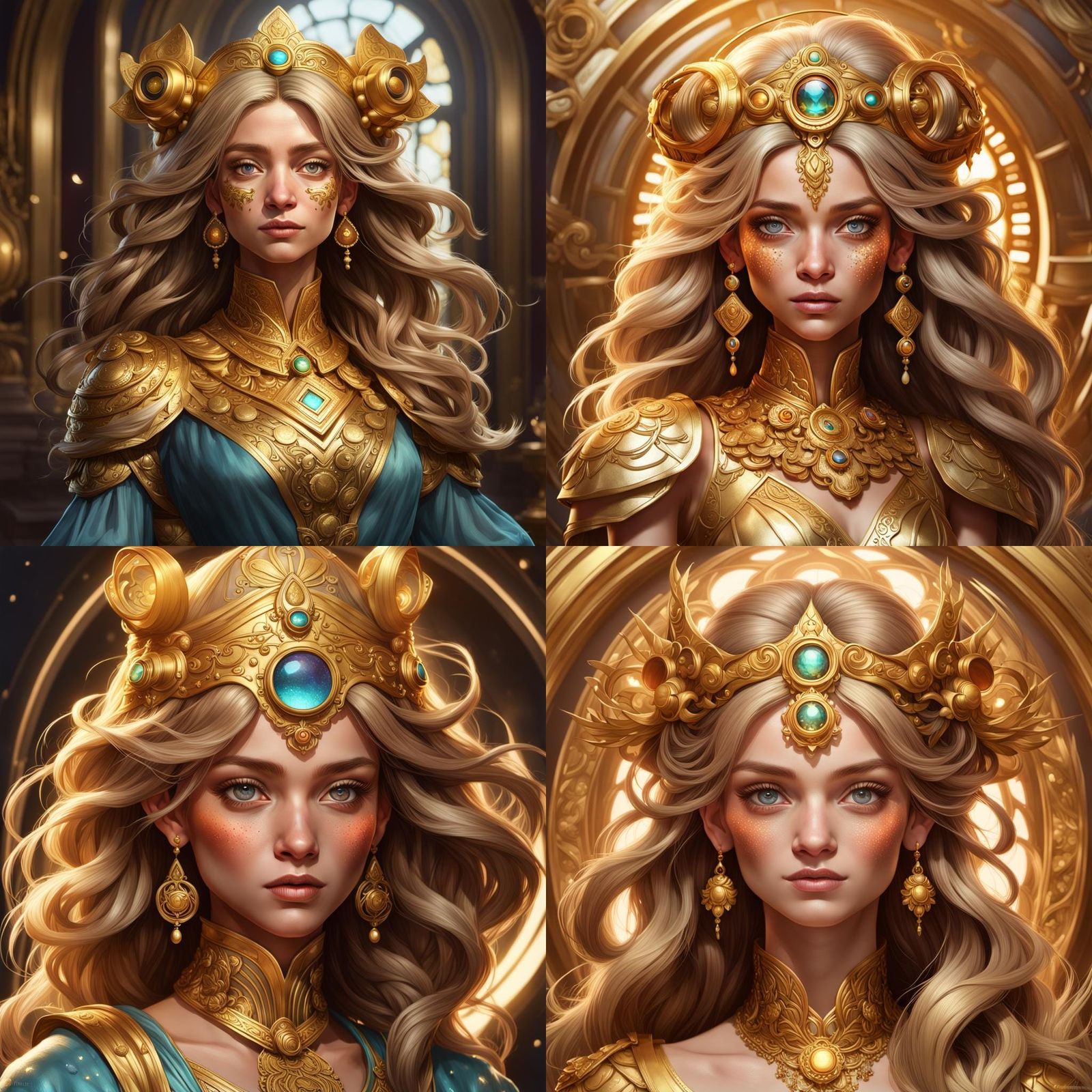 Gold Muppet Goddess Portrait: Detailed Concept Art