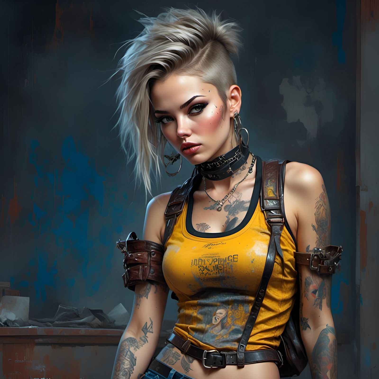 Tracer as Punk Delinquent in Hyperdetailed Digital Art