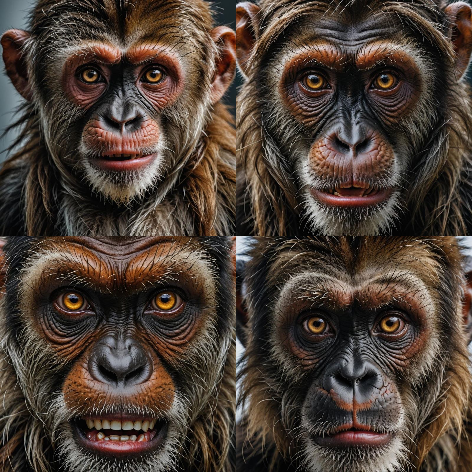 Professional Monkey Portrait in Studio Lighting