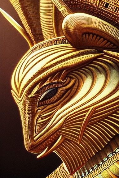 Egyptian God Set in Animal Form: Detailed Painting