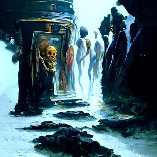 Vivid Afterlife Dreamscape in Oil Painting Style