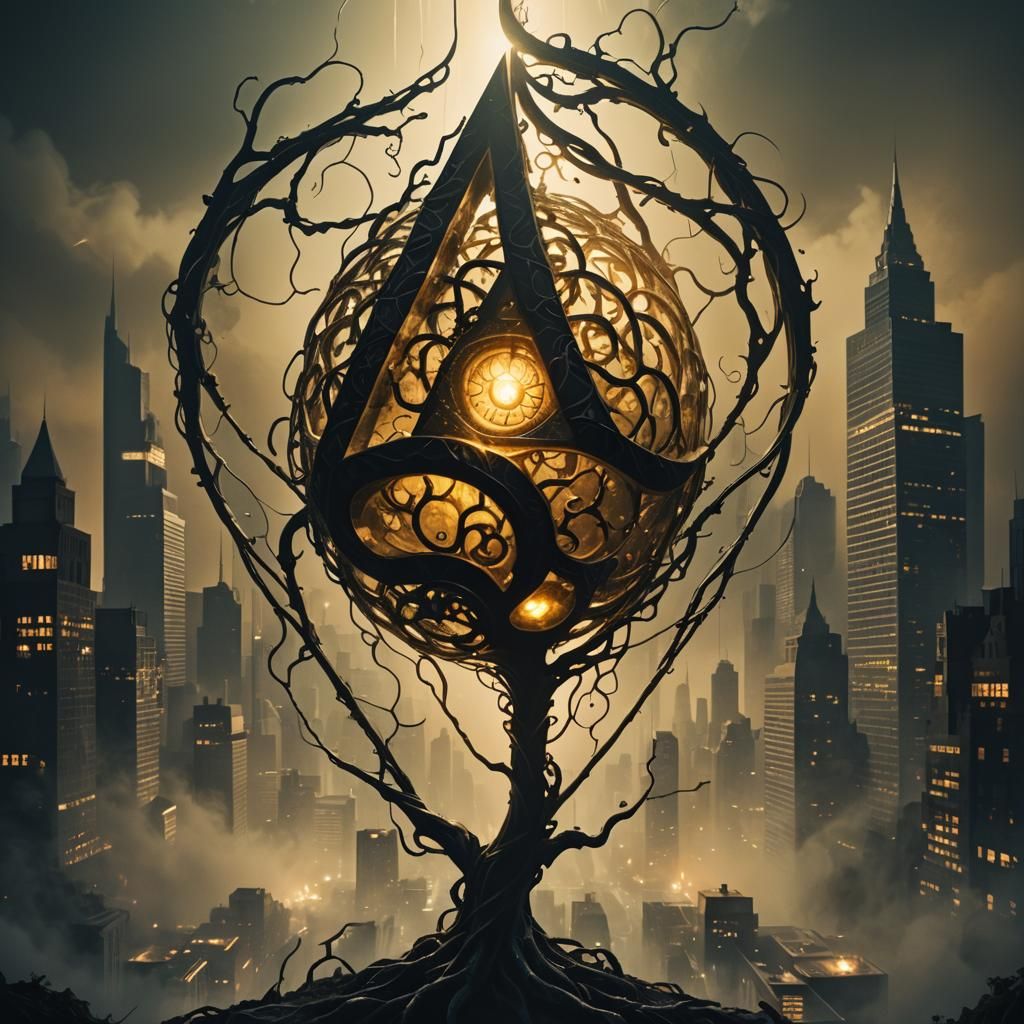 Brain in Glass A, Dark Fantasy Illustration