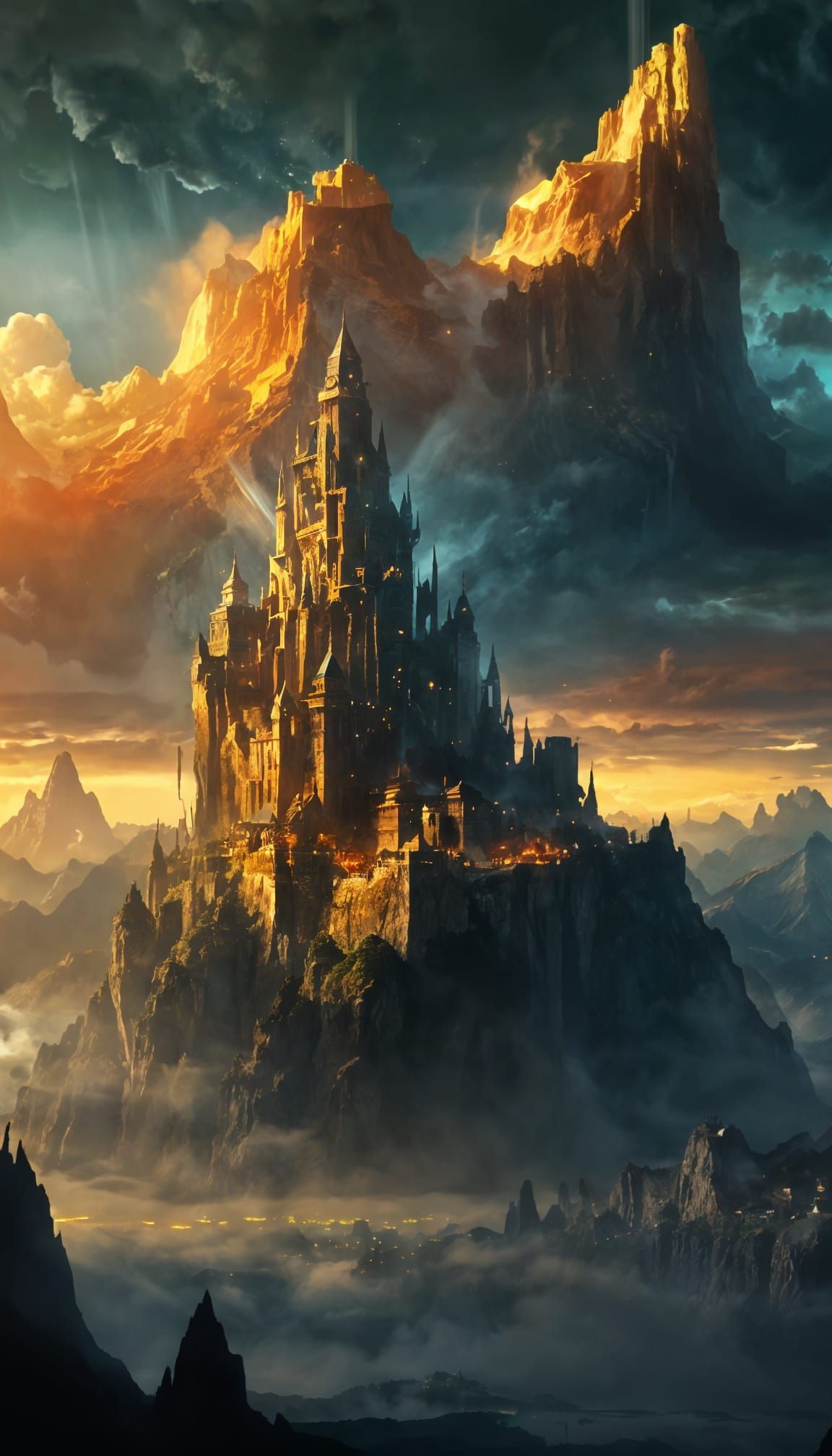 Floating City in a Mystical Landscape