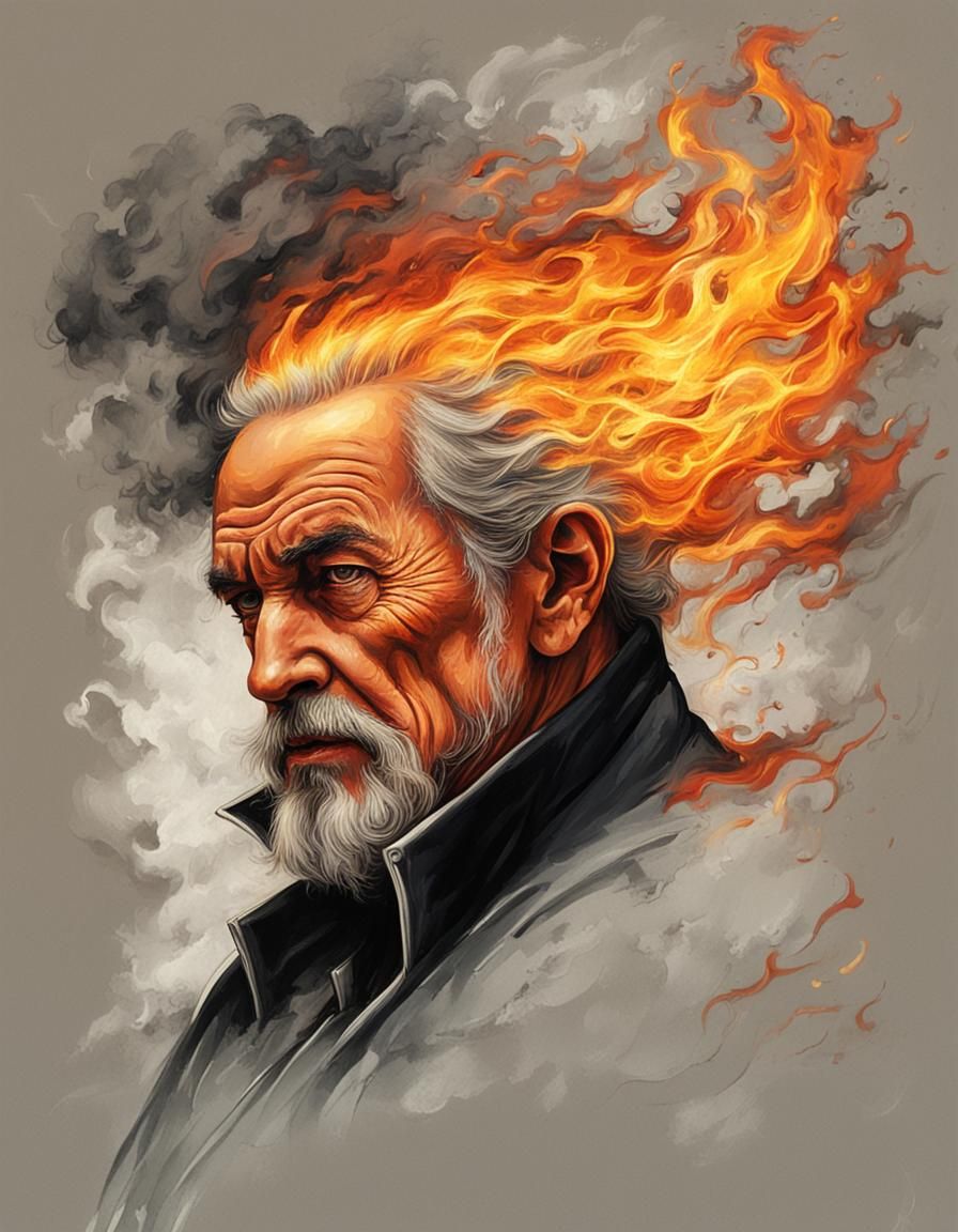 Fiery Portrait of a Legendary Magician