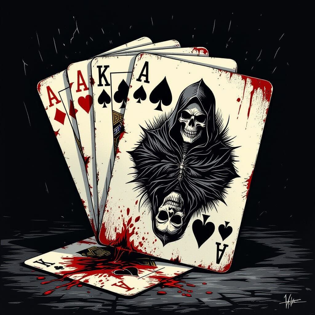 Macabre Murder Playing Cards in Horror Whodunit Style