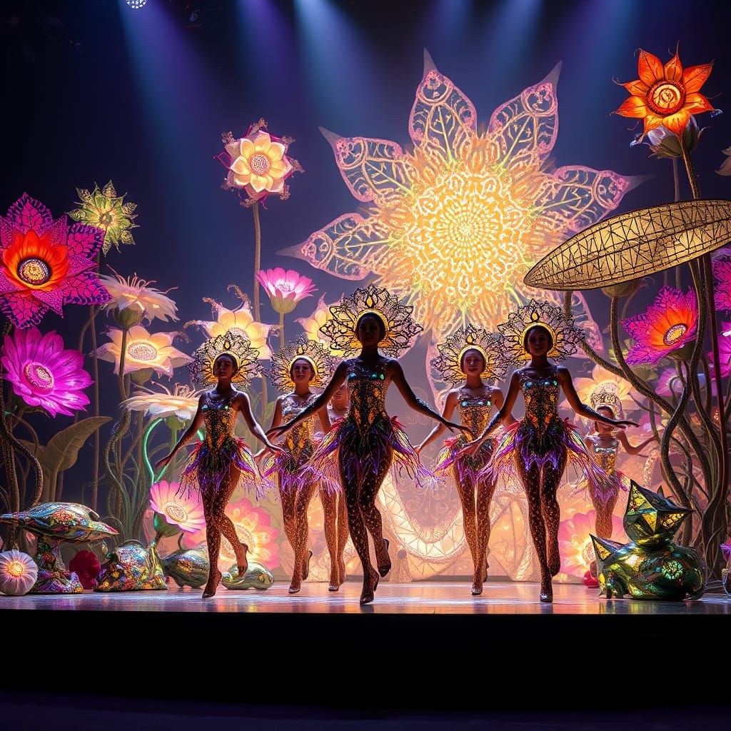 Fantasy Stage Act in Mirrored Fractal Style