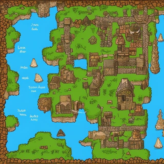 Fantasy RPG World Map Illustration