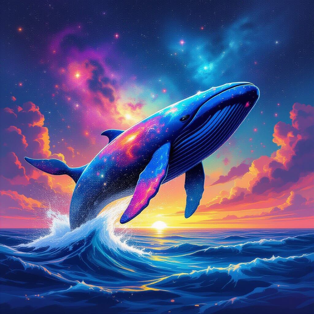 Cosmic Whale Breaches from Starry Ocean