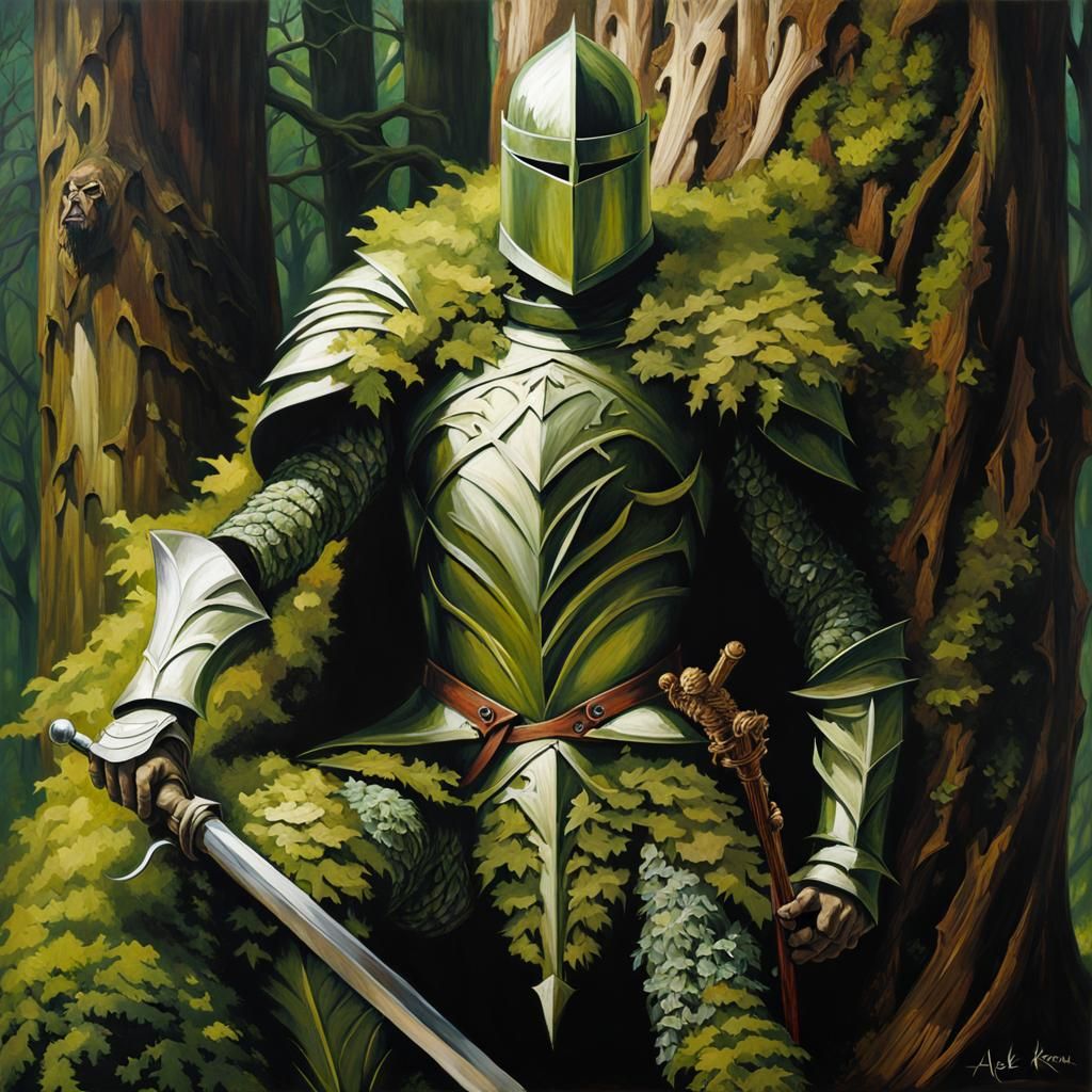 Plant Man: Arthurian Knight as Anatomical Oil Painting