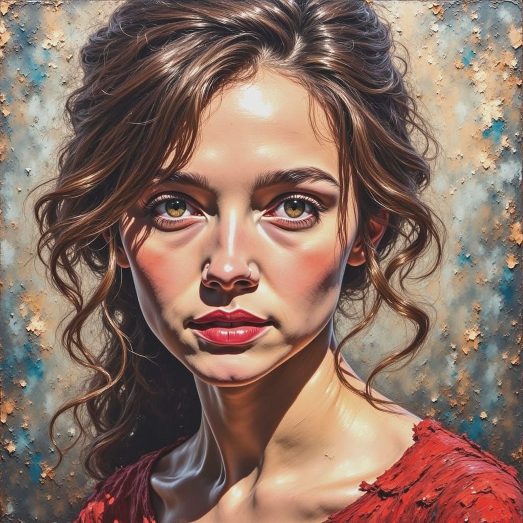 Expressionist Oil Painting of a Beautiful Young Woman
