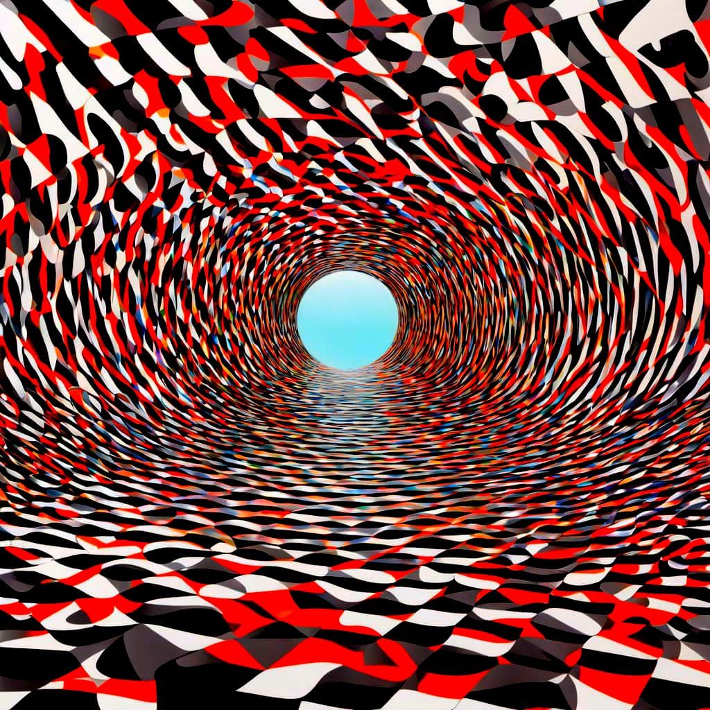 Vermilion Liquid Refraction in Digital Realism Style