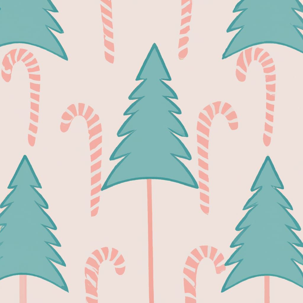 Cute Kawaii Christmas Wallpaper with Candy Canes