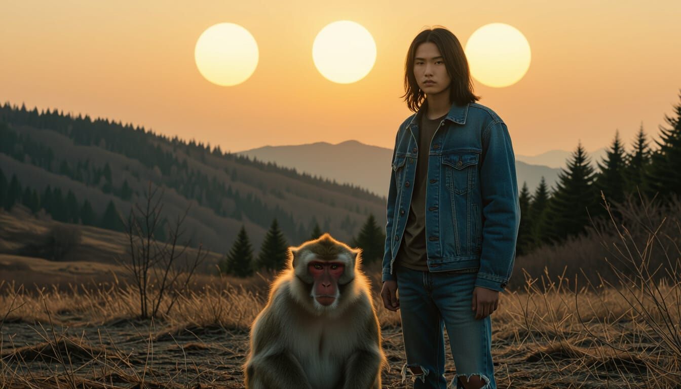 Nivkh Teenager and Macaque Under Three Suns