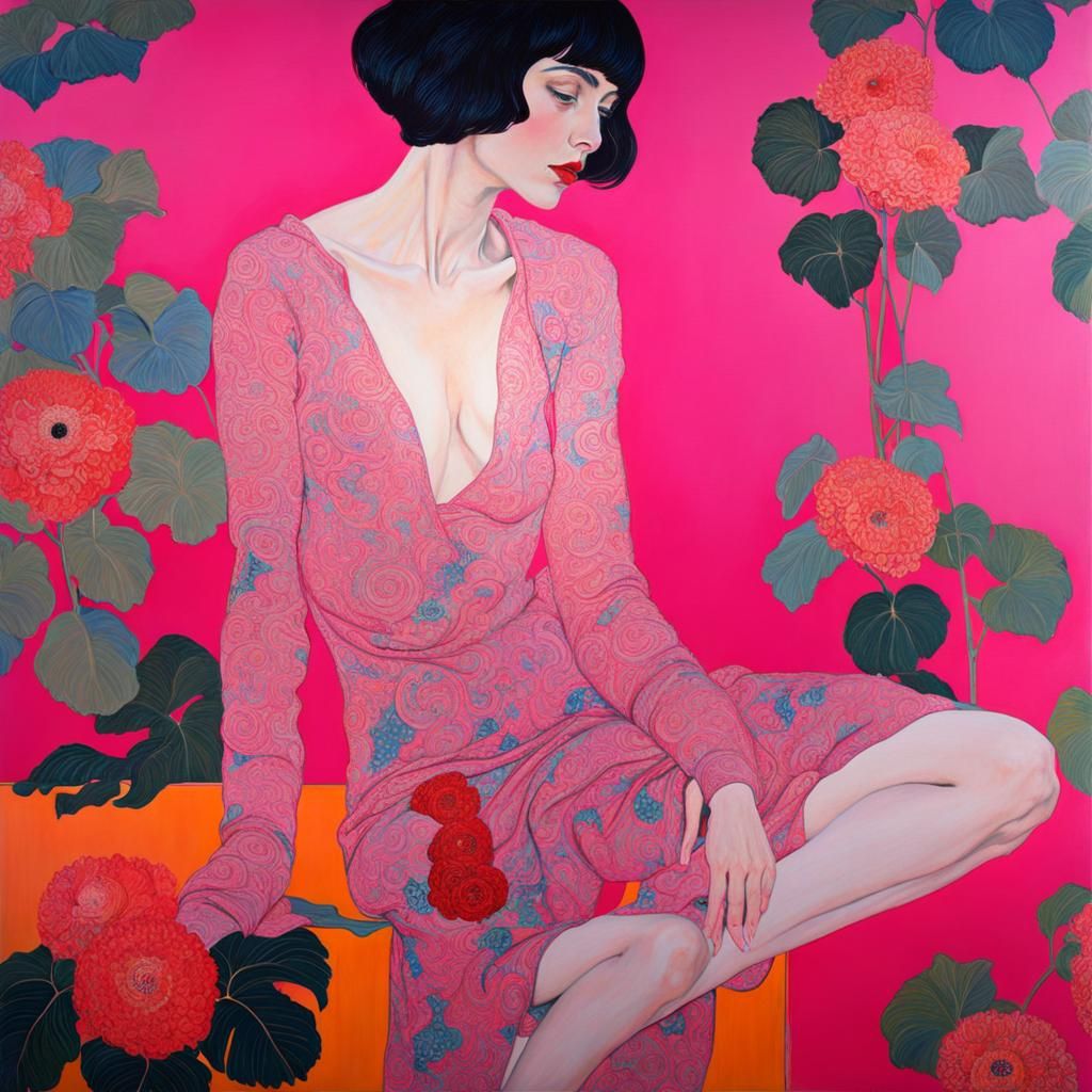 Floral Woman in the Style of Klimt