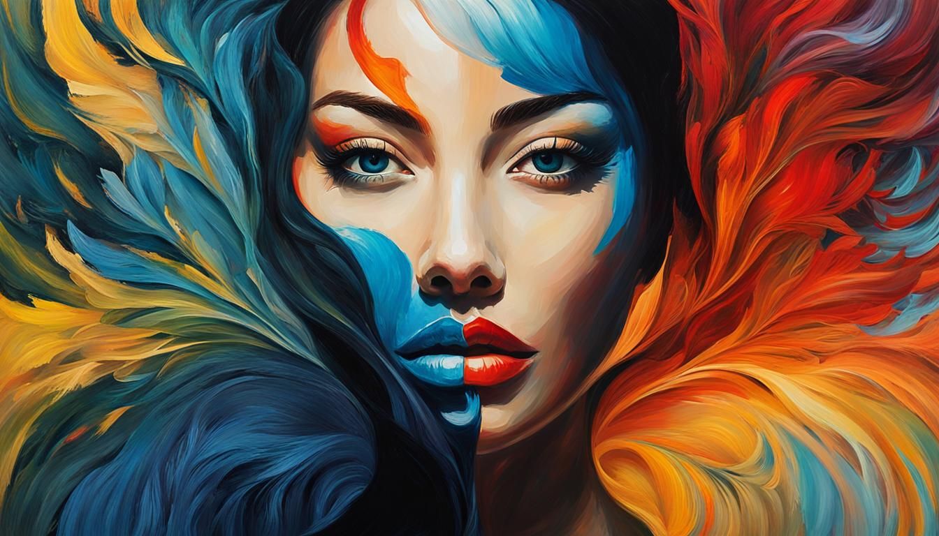 Split Paint Portrait