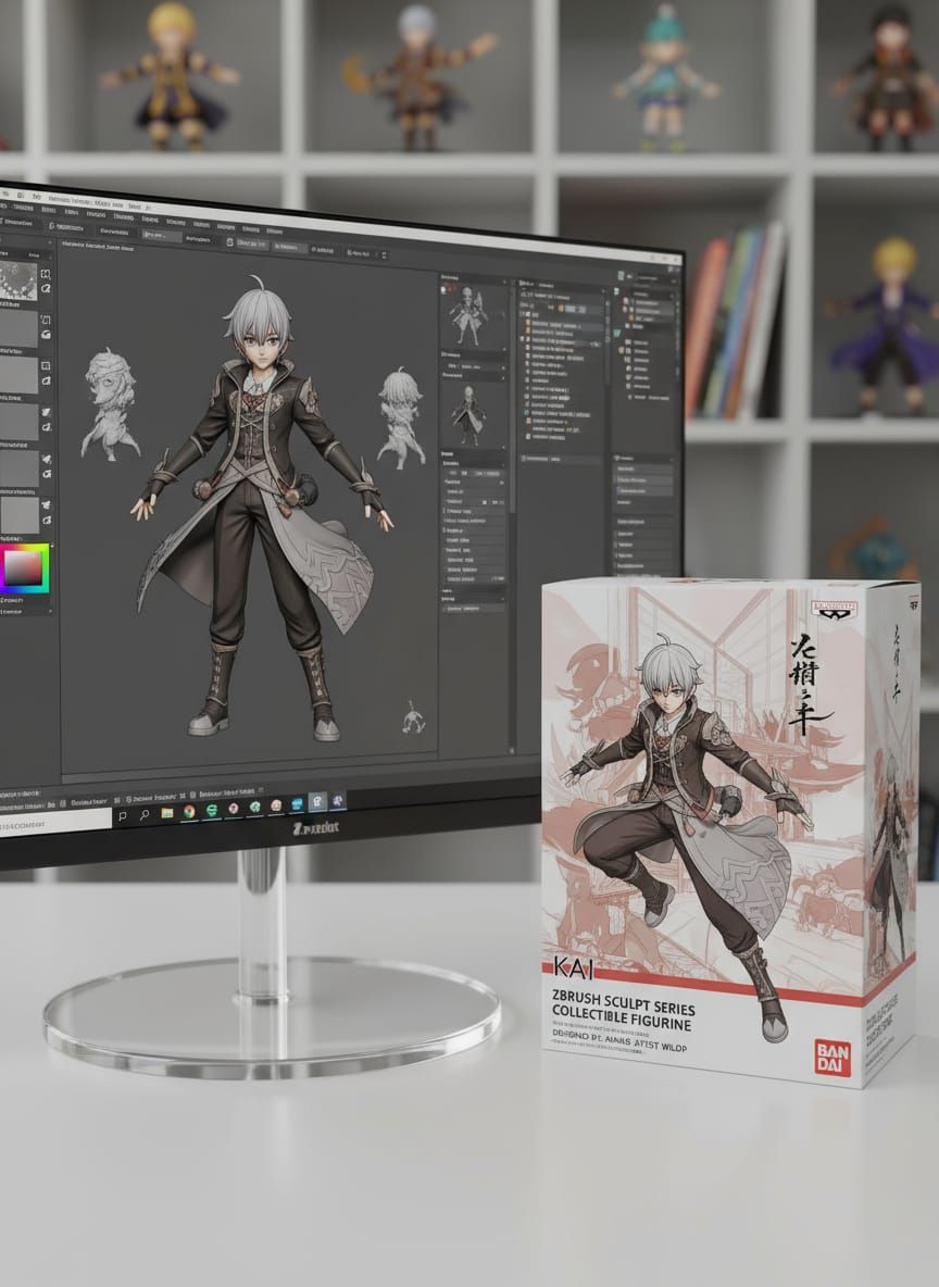 ZBrush Figurine Modeling with Anime-Inspired Packaging
