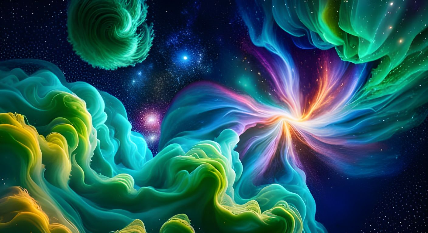 Colorful Starry Nebula in Hyperrealistic Style