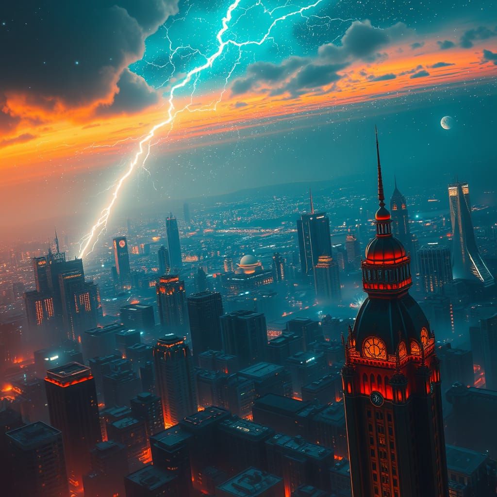 City Awakens Under Ethereal Starlight After Tragic Night