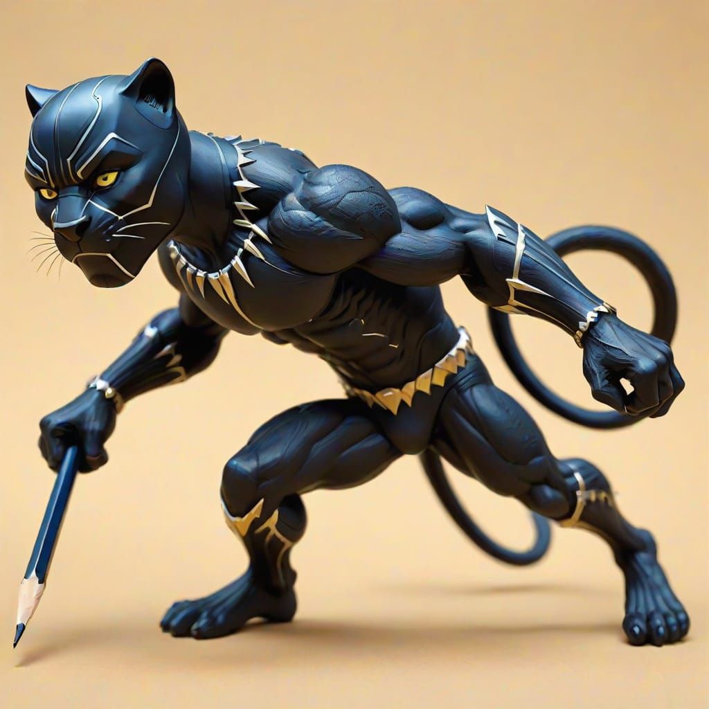 Pencil Transforms Into Black Panther In Goya Aardman Style