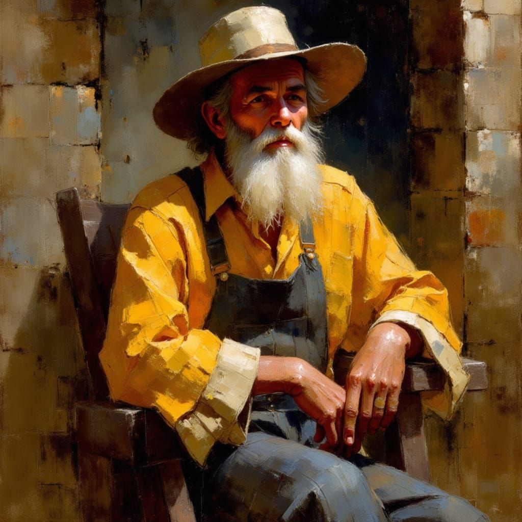 A Dignified Old Working Man in Renaissance Style