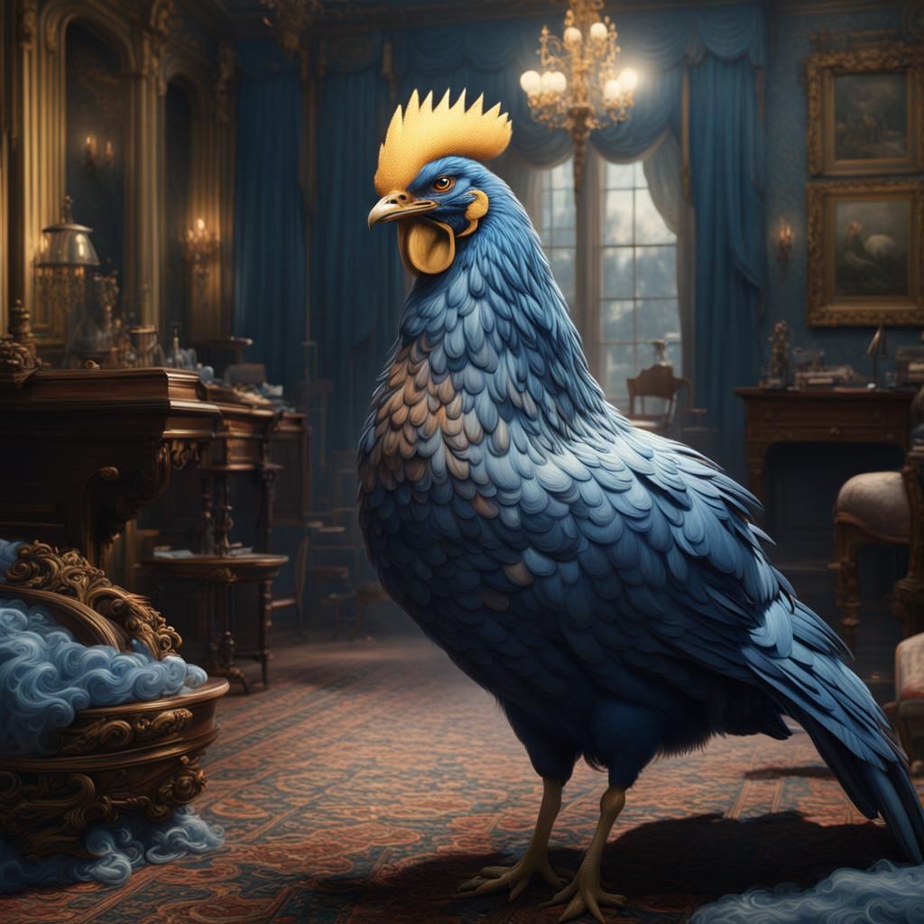 Cinematic Blue Hen of Delaware Digital Painting