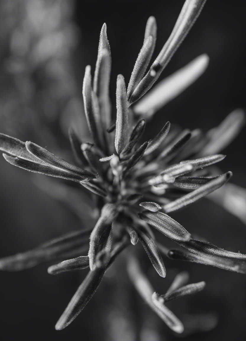 Macro photography of a rosemary herb