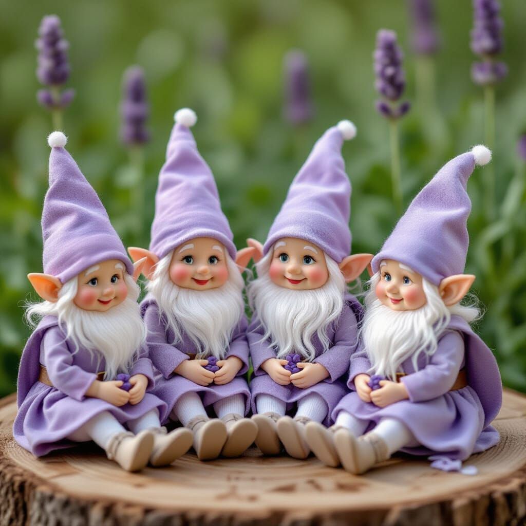 Four Lavender Elves Generated by AI
