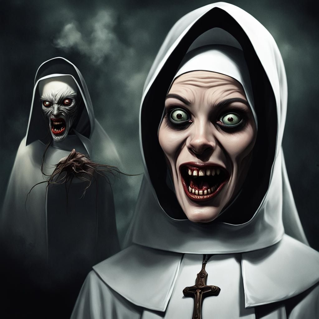 **starring spencer tilford as a devilish nun, in the style o...