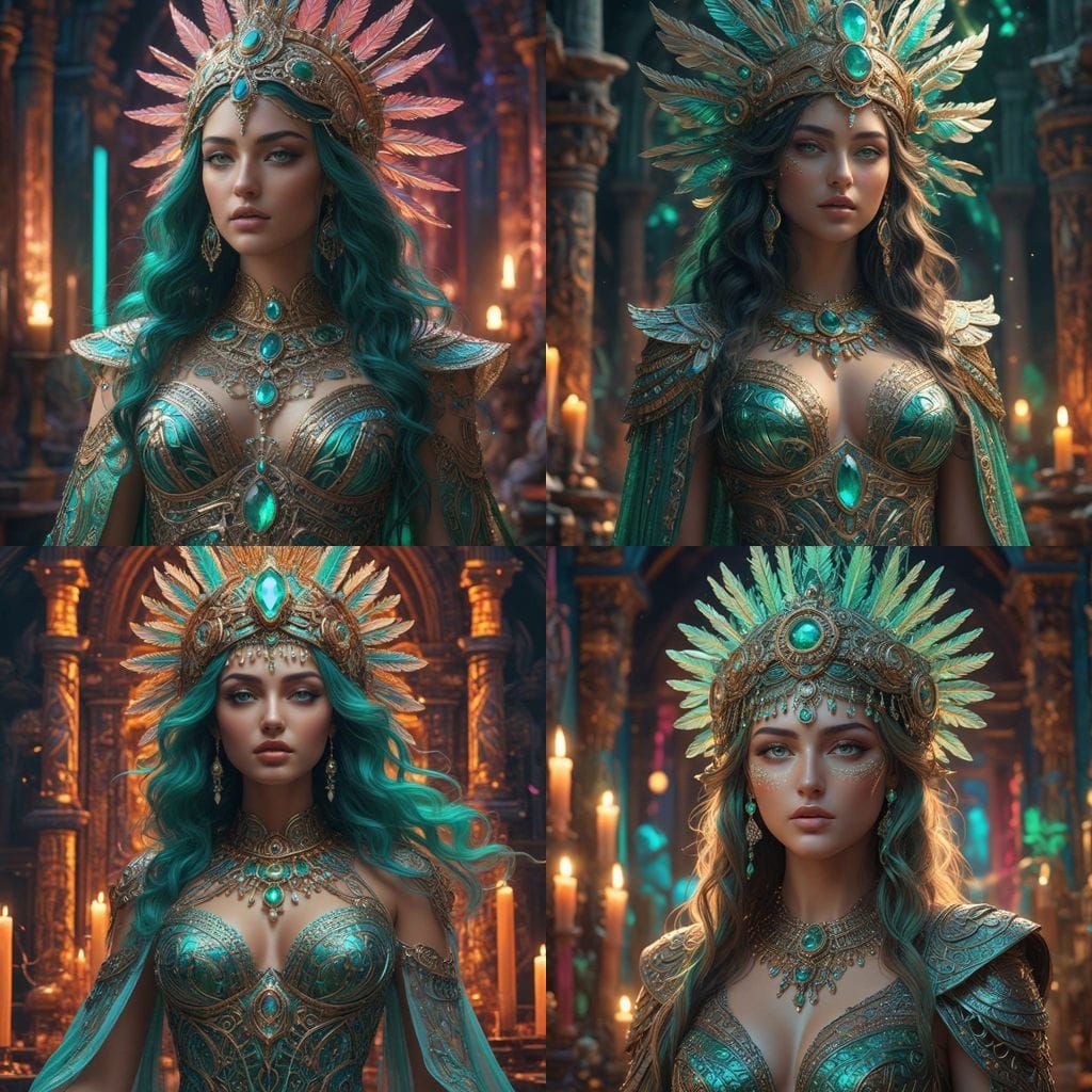 Ethereal Goddess in Cosmic Ritual