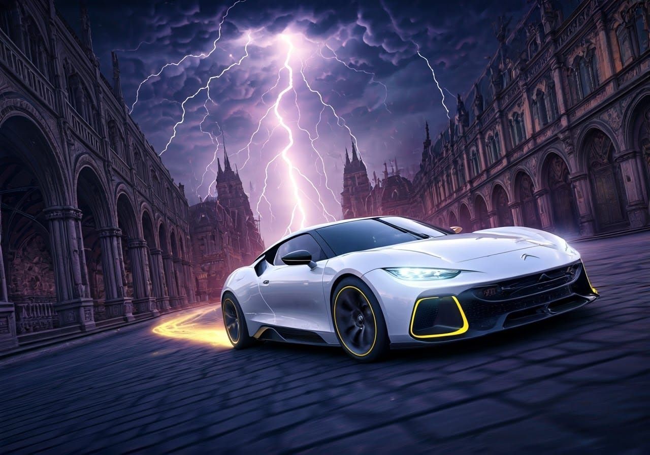 Regal Hypercar Speeds Down Mystical Avenue