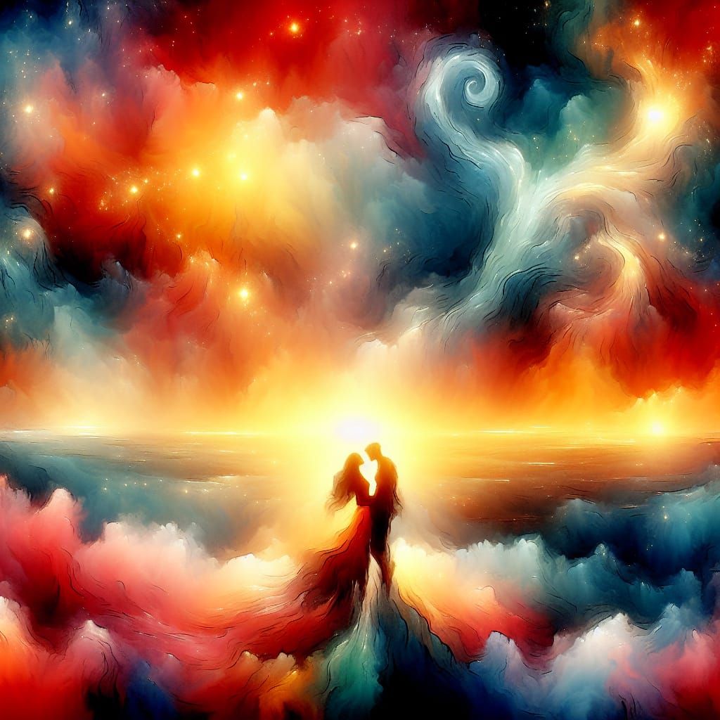 Love's Essence: A Watercolor Rendering of Affection