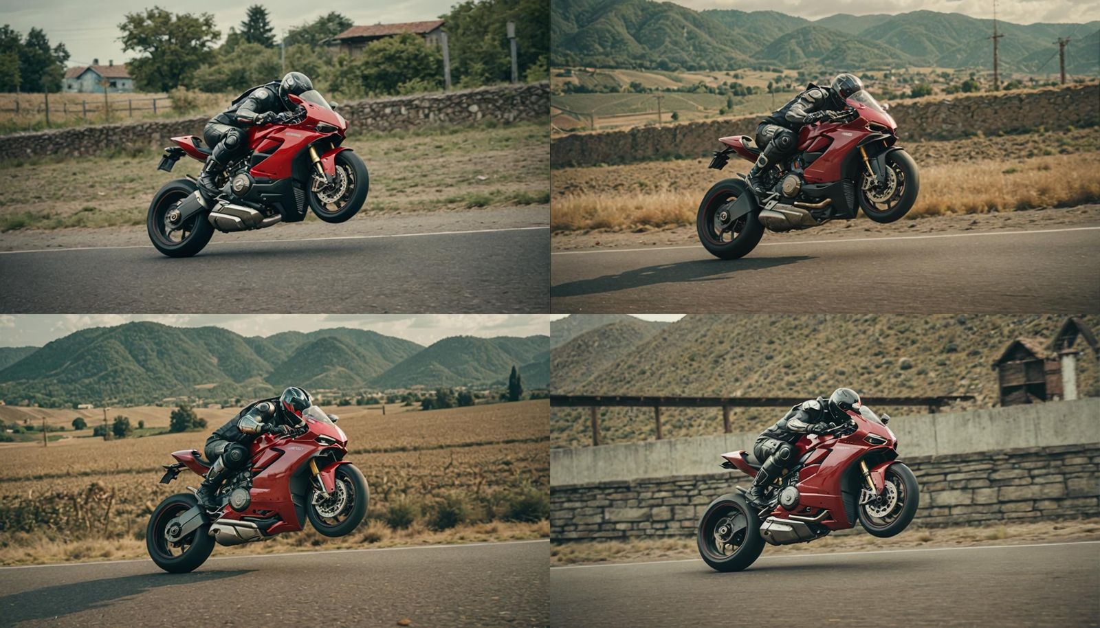 Cyborg Vampire on Ducati in Medieval Armor