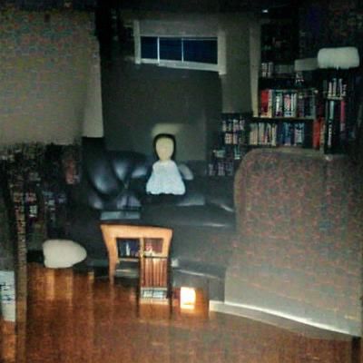 Creepy Dimly Lit Living Room Presence