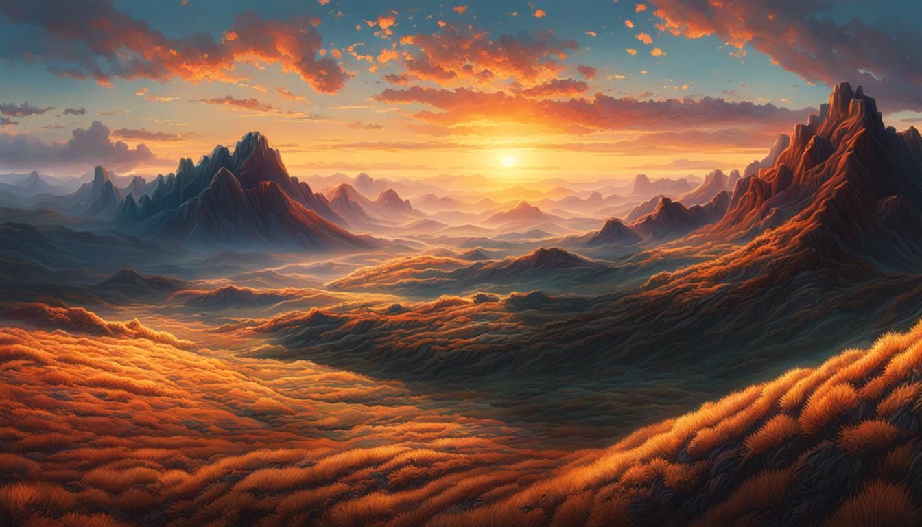 Hyperrealistic Sunrise Over a Vast Landscape