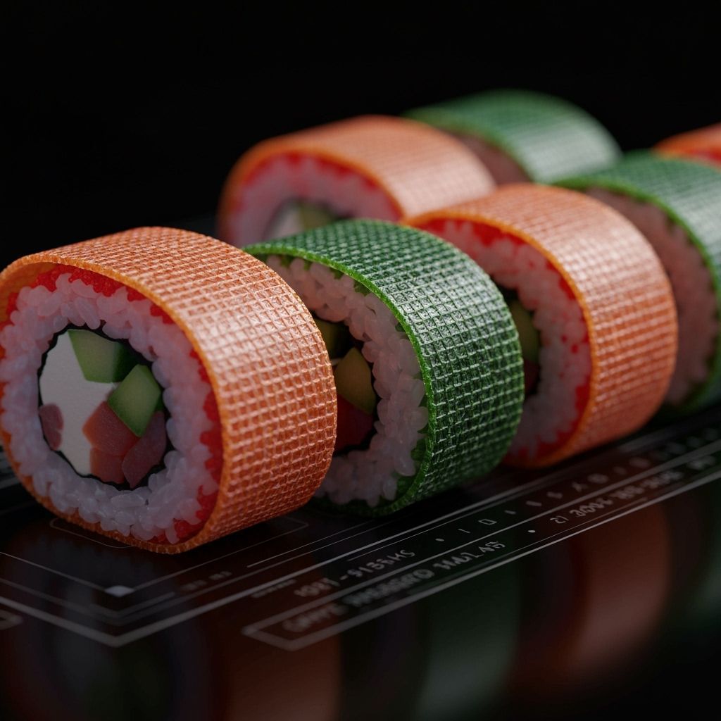 Fiber Optic Sushi: Hyperrealistic Digital Art