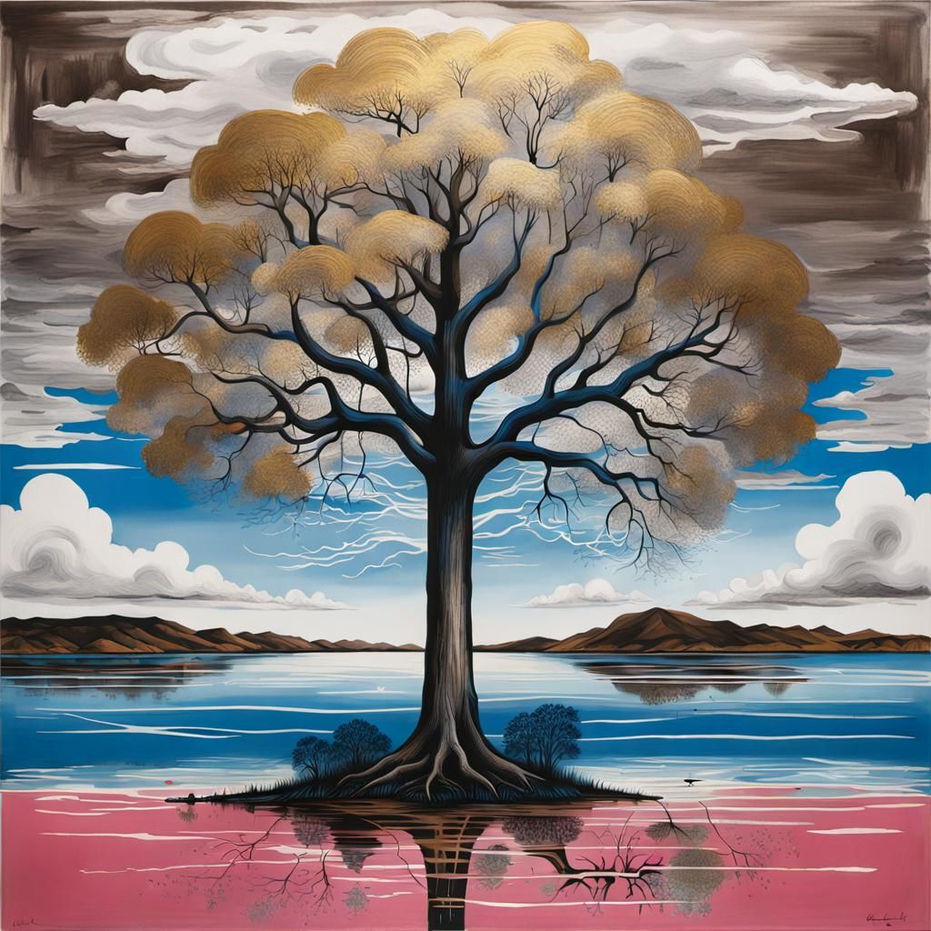 Tree by Water in Gilbert & George Style