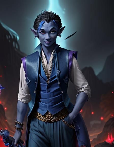 Fantasy Elf Boy Portrait in Anime Style