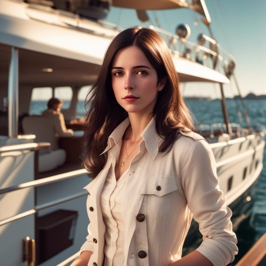 Woman on Yacht Deck in Natural Light