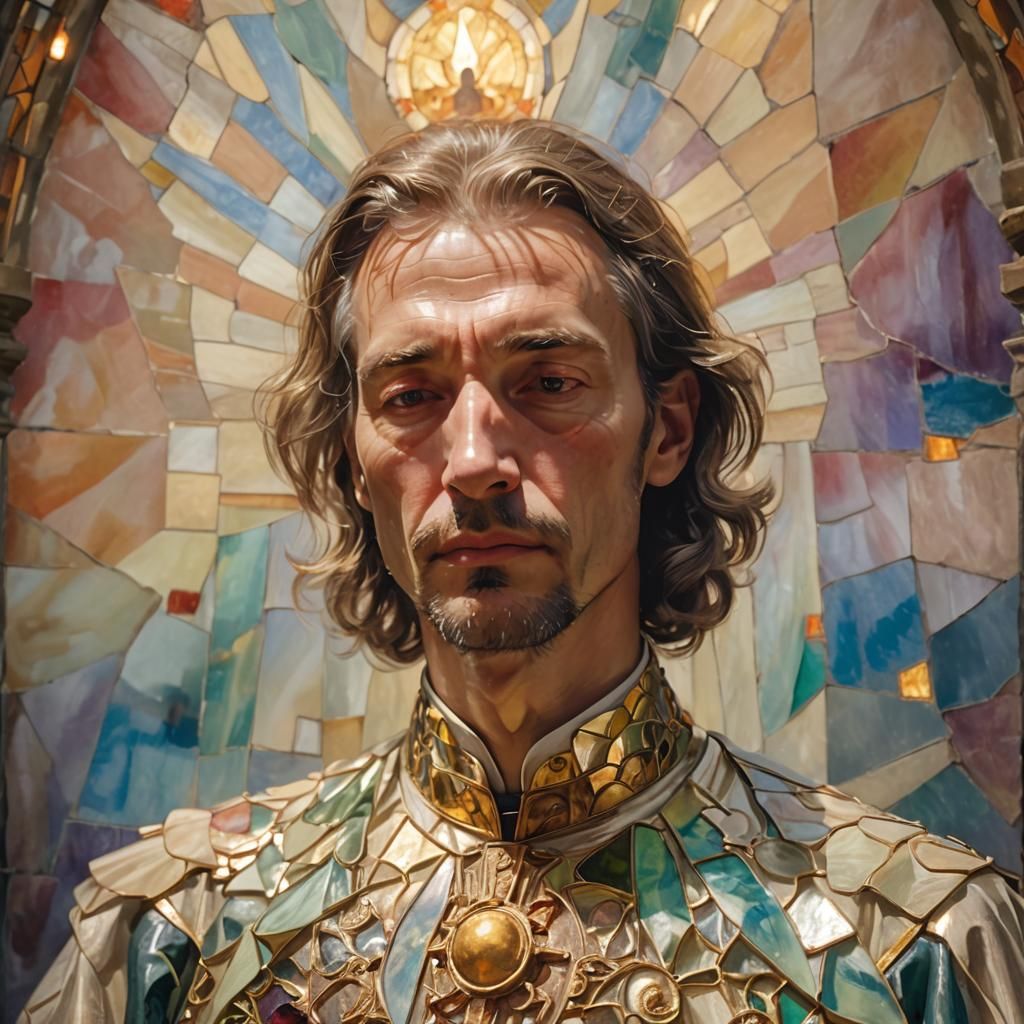 Devotional Portrait of Klaus in Prayer with Candles