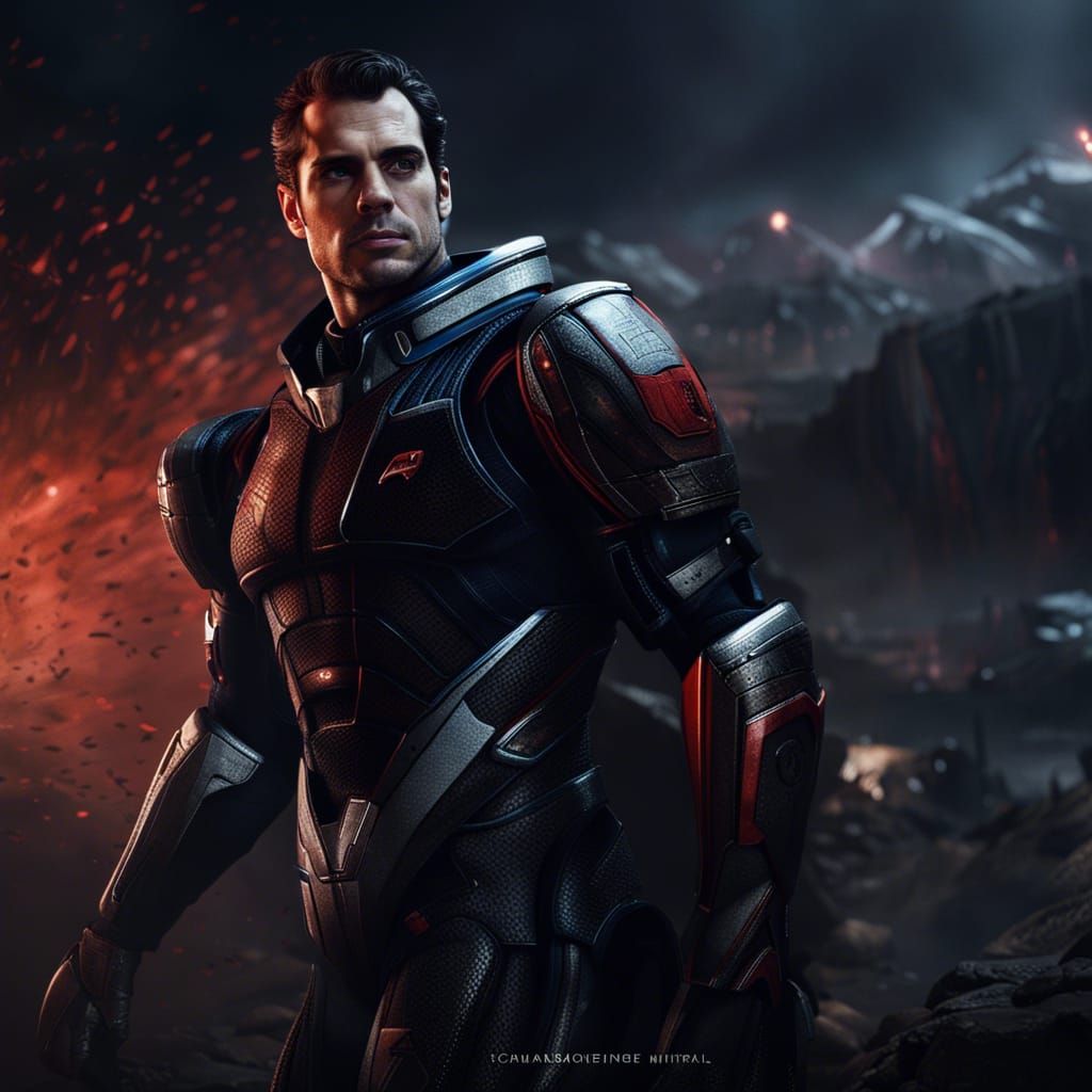 Muscular Commander Shepard in Detailed Digital Painting