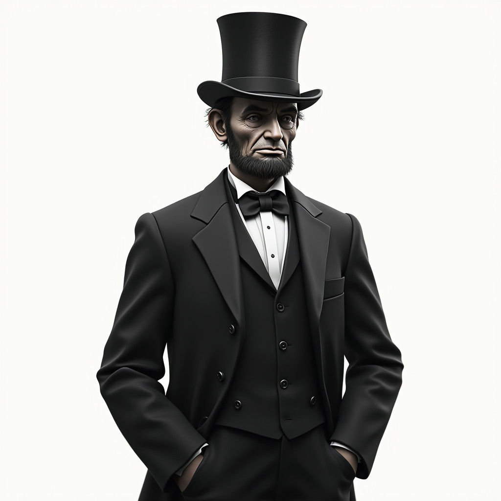 Abraham Lincoln in Beksiński-Inspired Fantasy Art