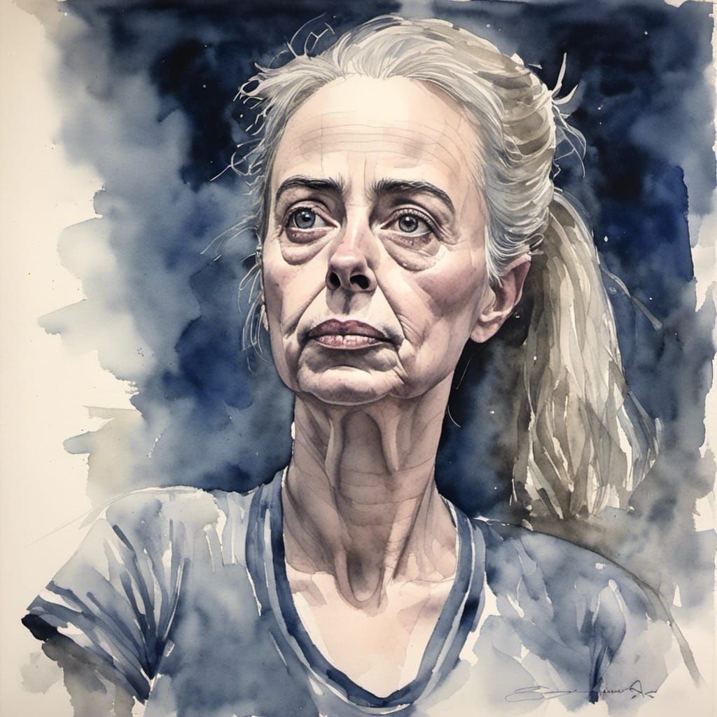 Radiant Trans Woman: Ink Portrait of Self-Acceptance