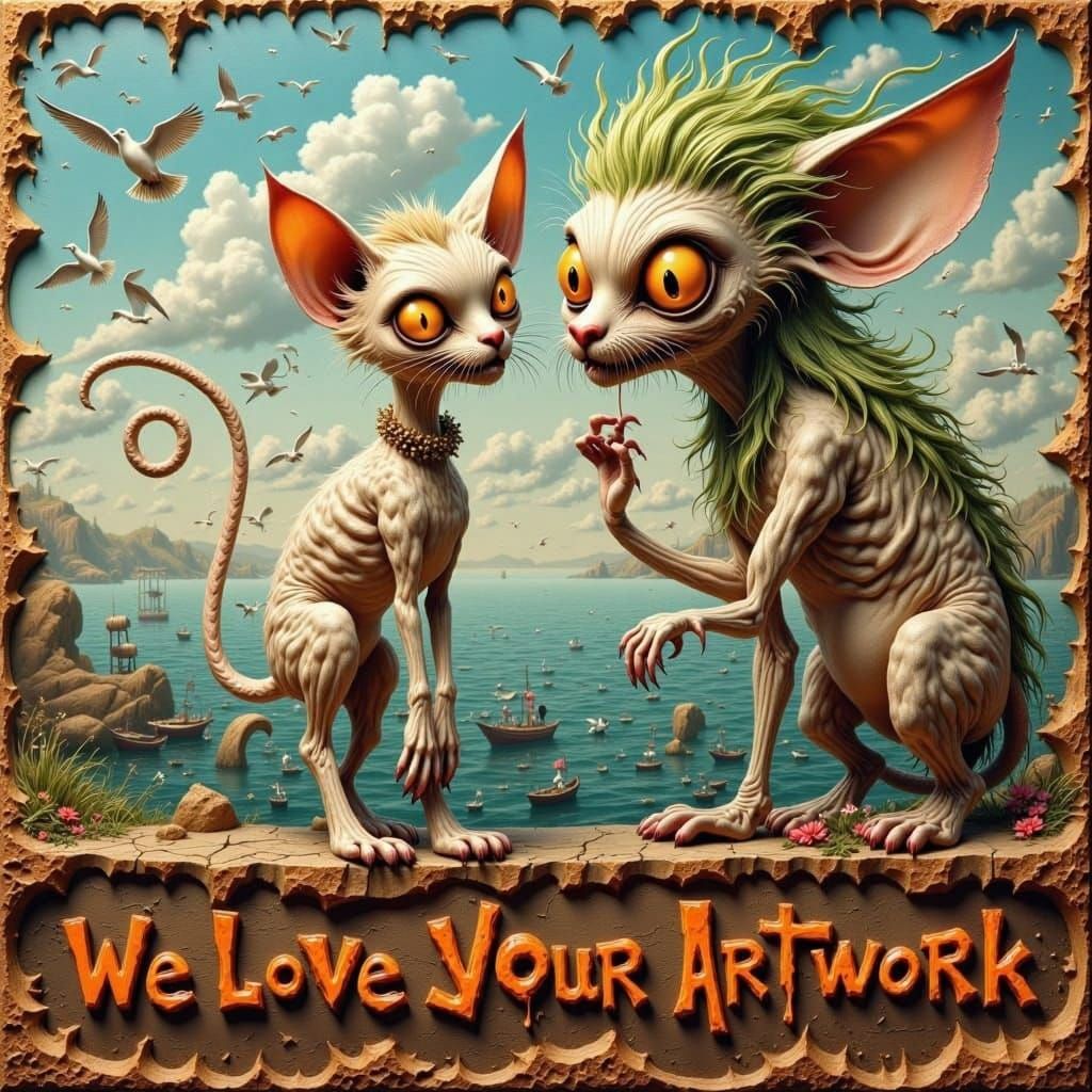change text  "Love L Your Artwork"  to  "We Love Your Artwor...