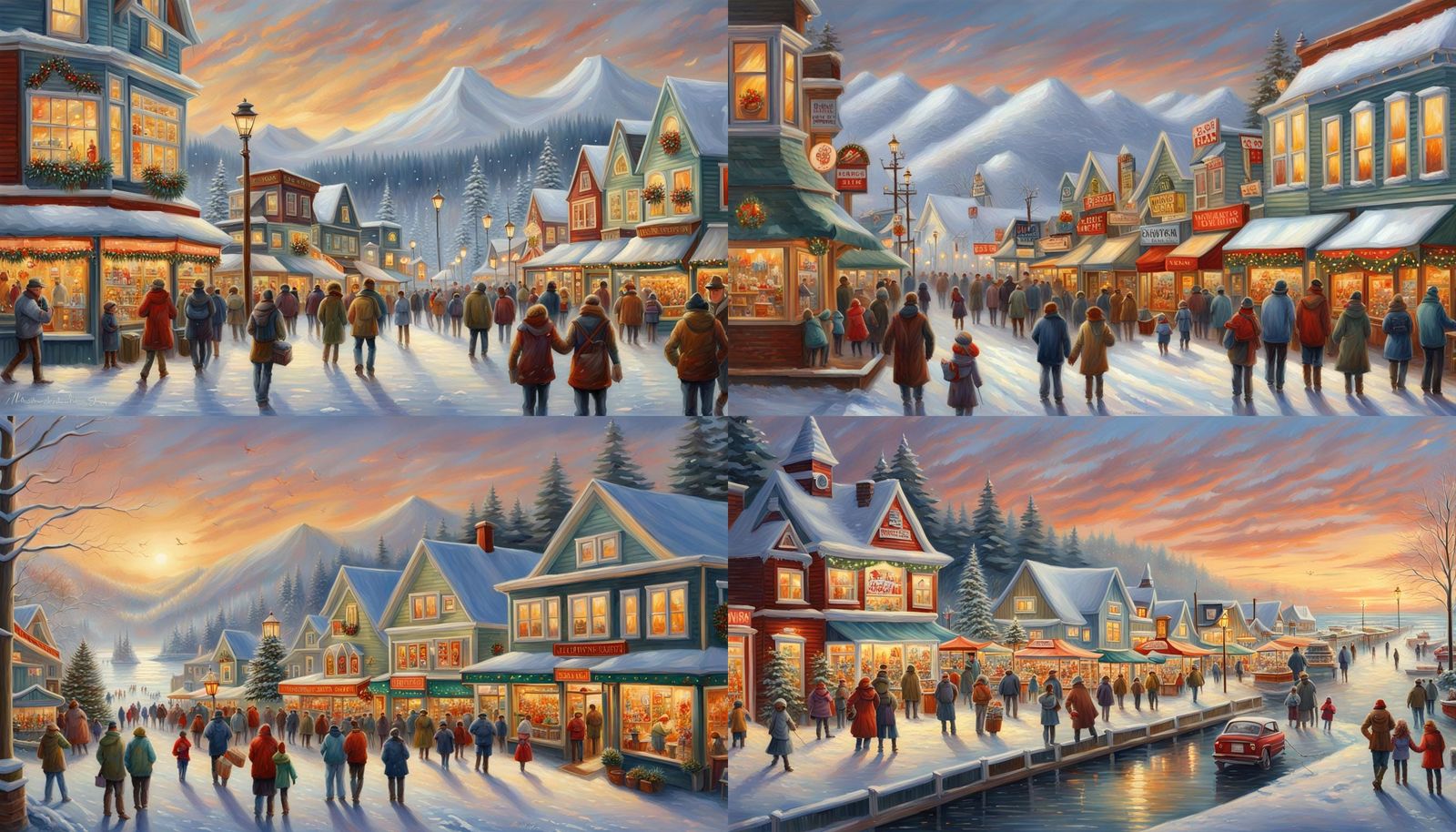 Winter Festival: Pacific Northwest Oil Painting