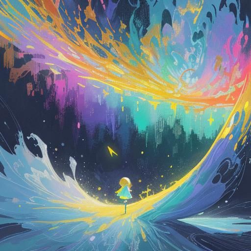 Dazzling Abstract Art with Gold Fairy Dust