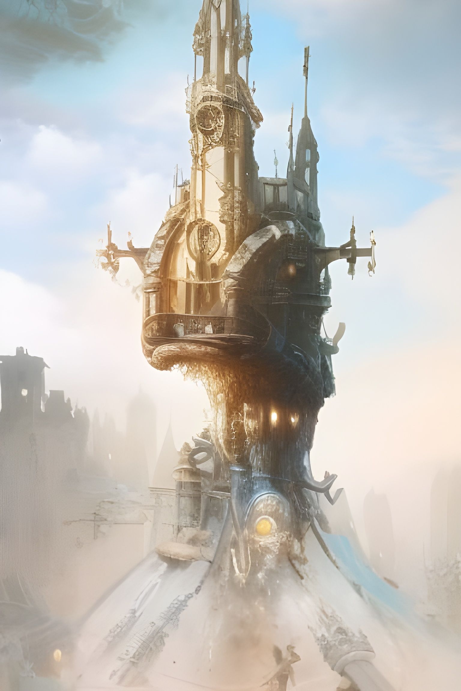 Steampunk Hobbit Door Tower: Intricate Magical Masterpiece