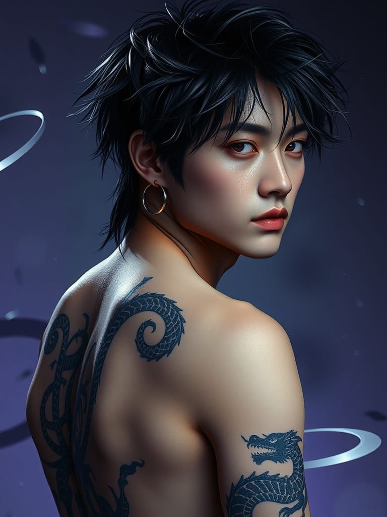 Ethereal K-Pop Idol in Dark Fantasy Setting