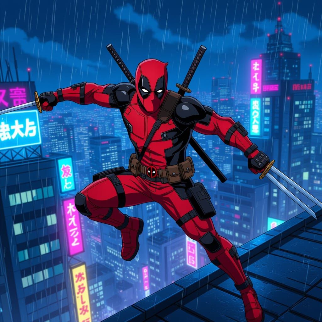 Deadpool Anime Action Scene