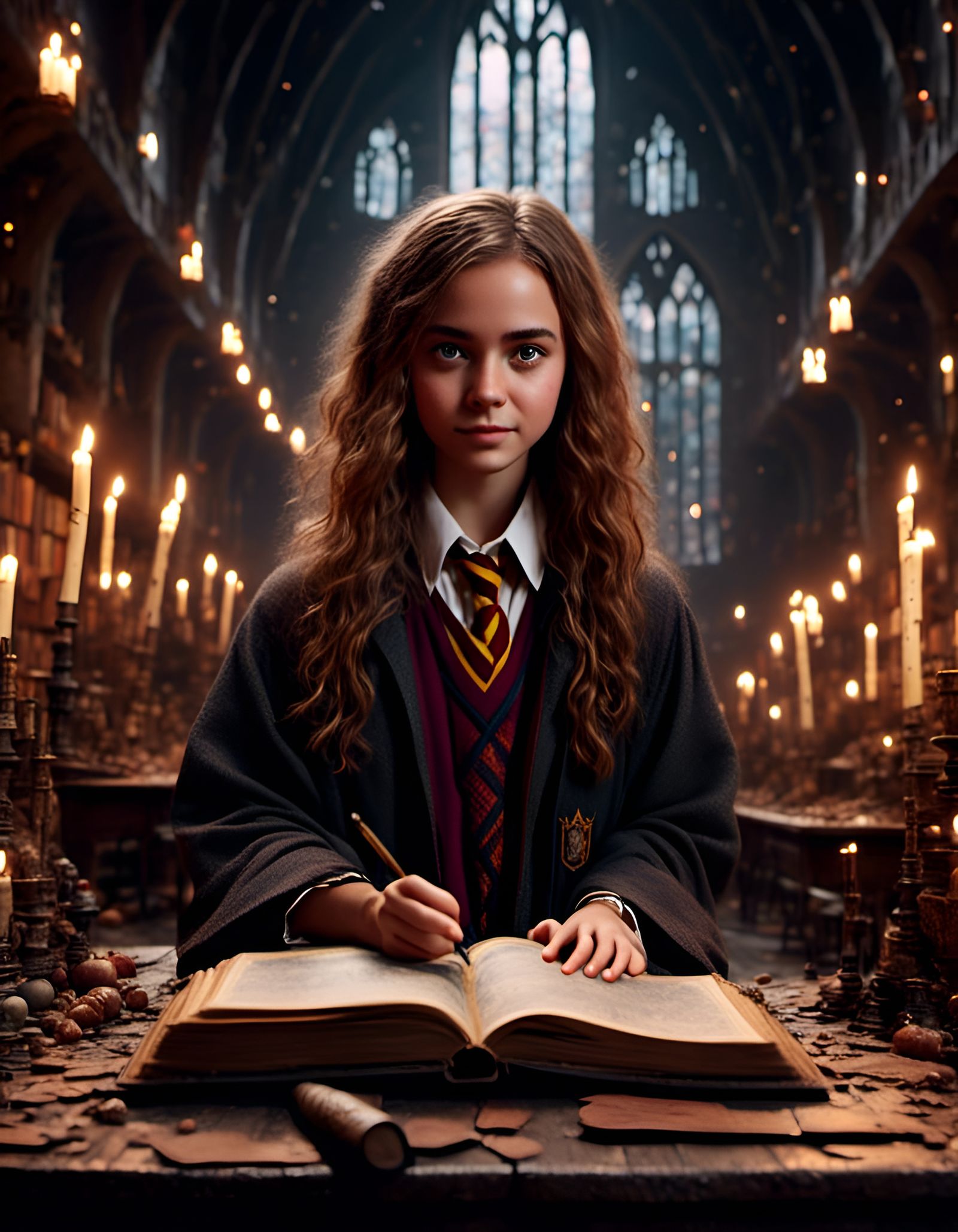 Young Hermione Granger in 3D Fantasy Style
