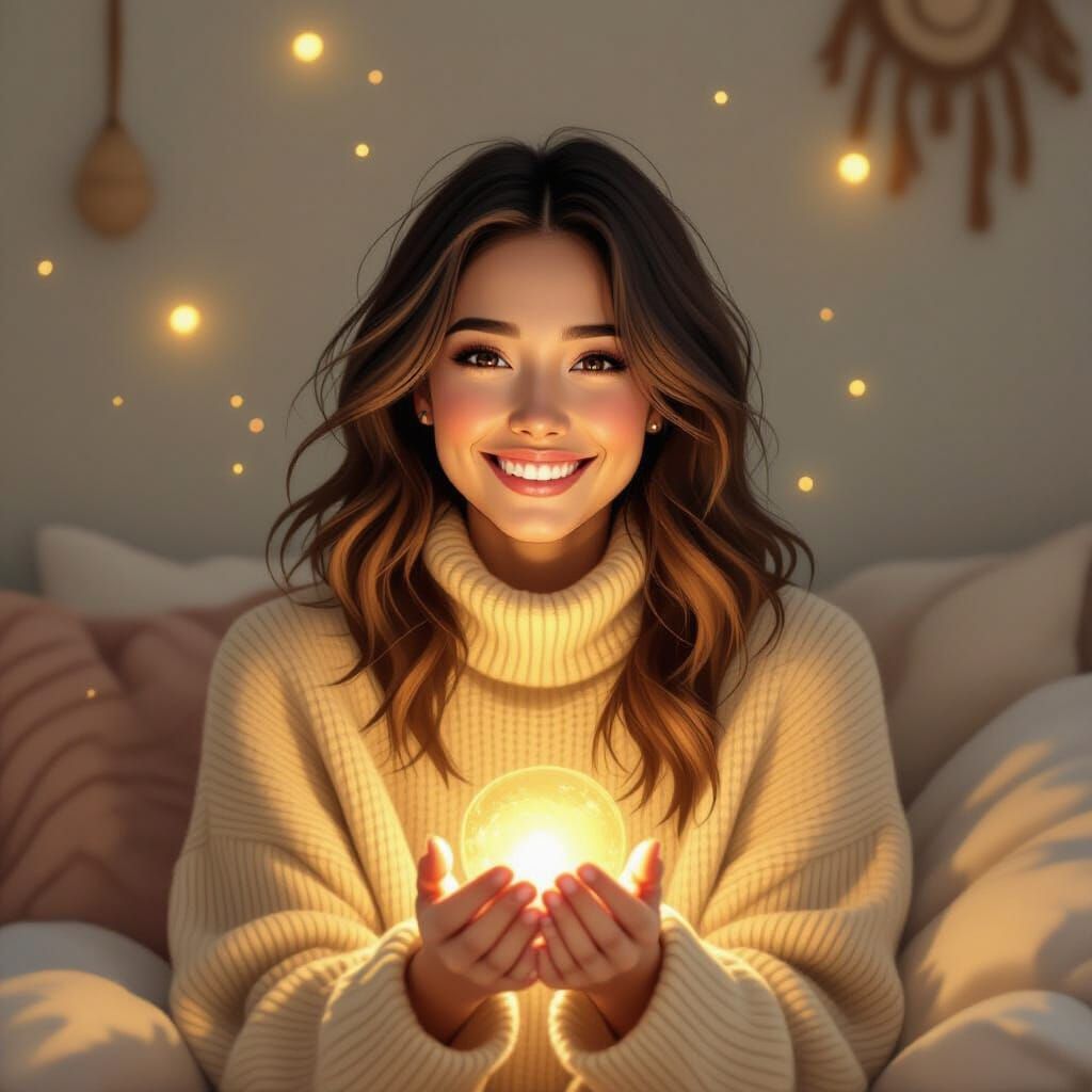 Radiant Person Spreading Kindness and Compassion